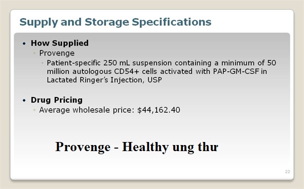 Nhung luu y truoc khi dung Provenge