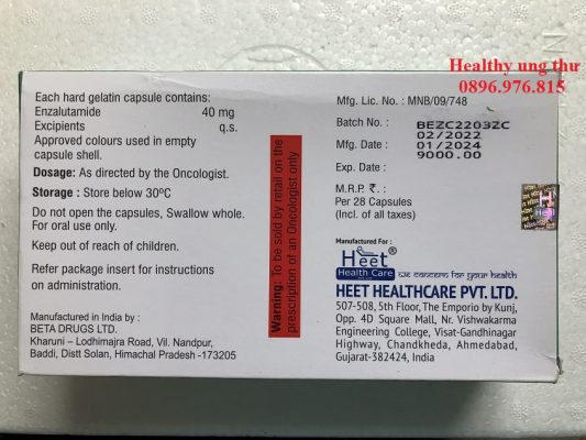 Lưu ý khi sử dụng Hetenza 40mg Capsules Heet Health Care